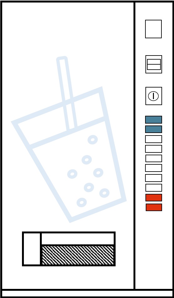Clipart-Darstellung eines undurchsichtigen Getränkeautomats